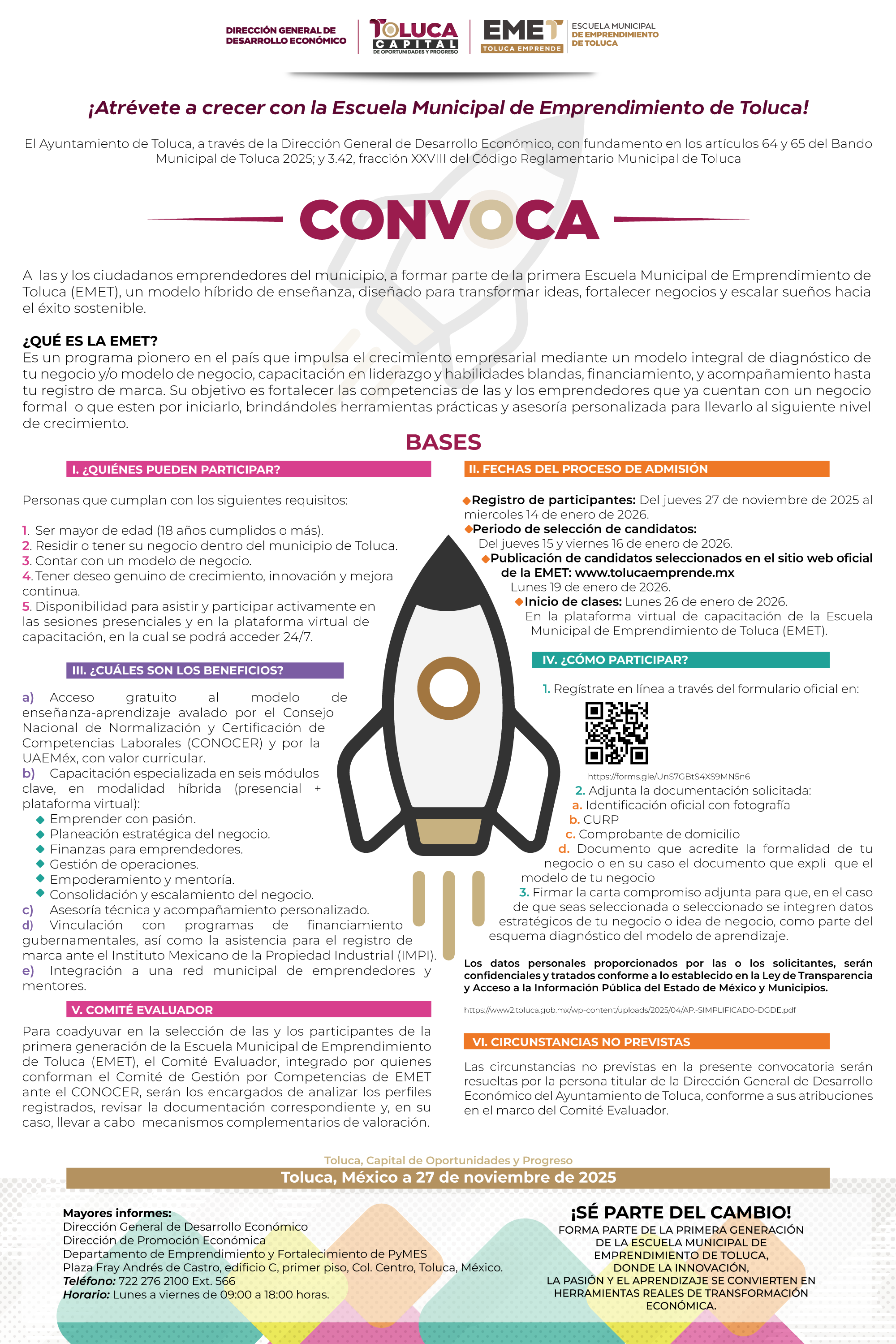 Convocatoria 1GEN EMET